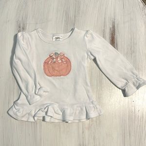 💚5/$25💚 Custom Pumpkin Appliqué Long Sleeve Ruffle Top